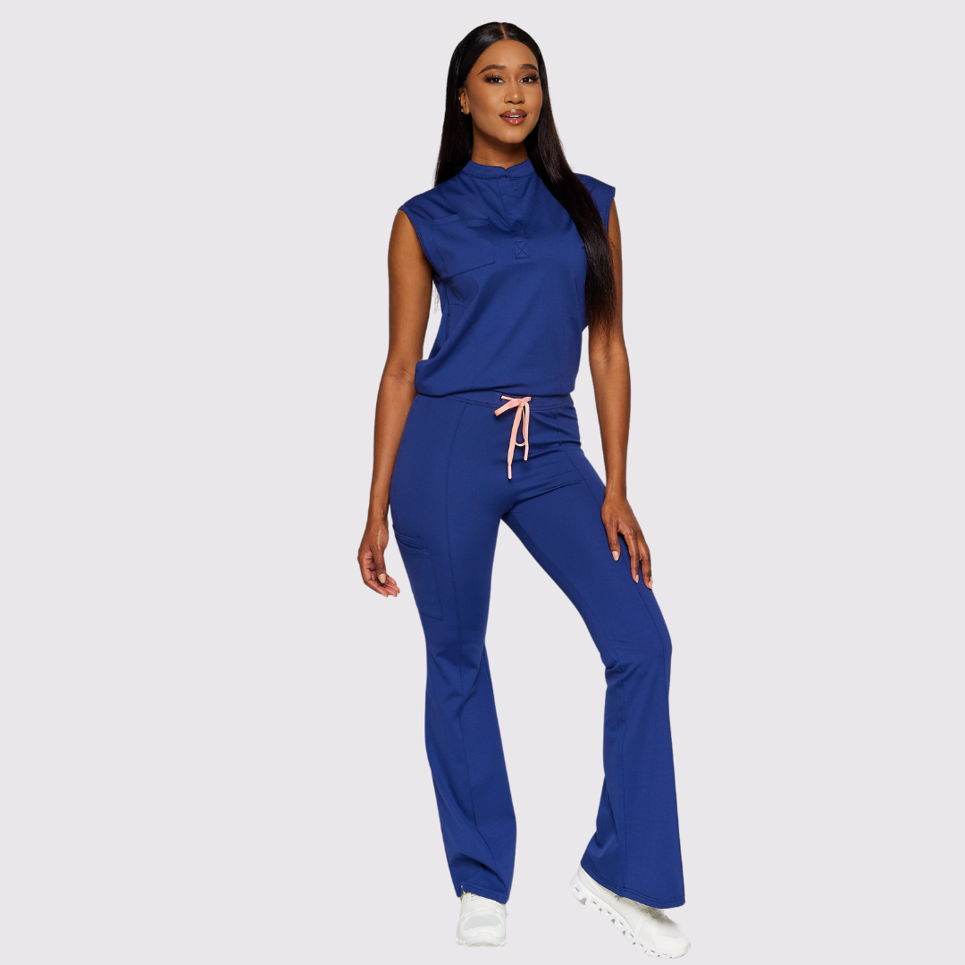 Women's Six Pockets Flared Scrub Pants