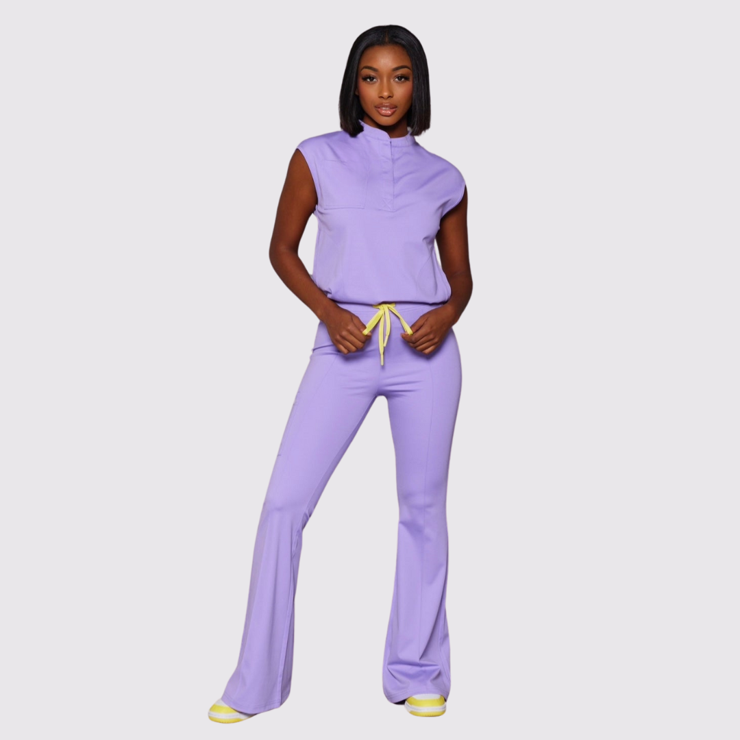 Women's Six Pockets Flared Scrub Pants