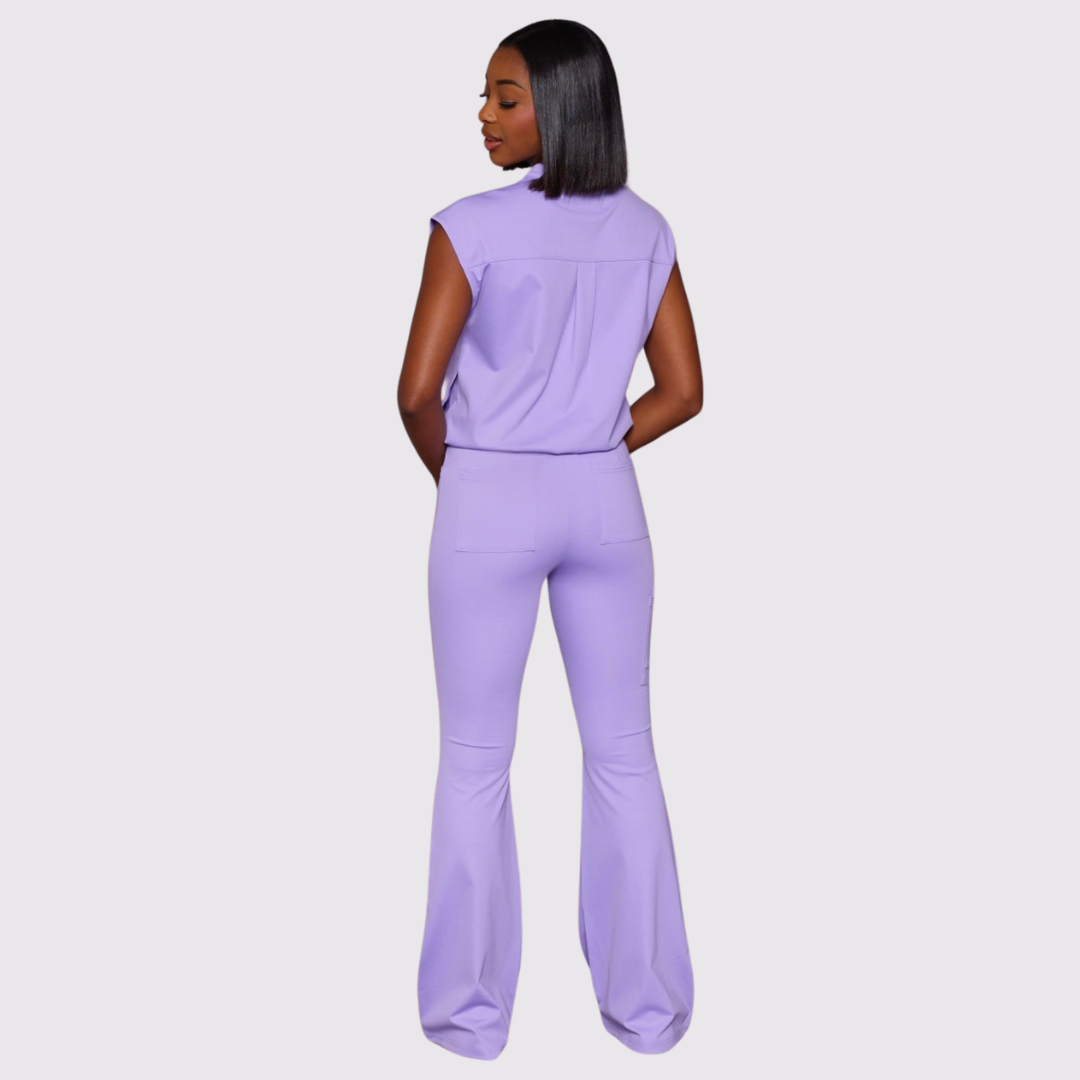 Women's Six Pockets Flared Scrub Pants