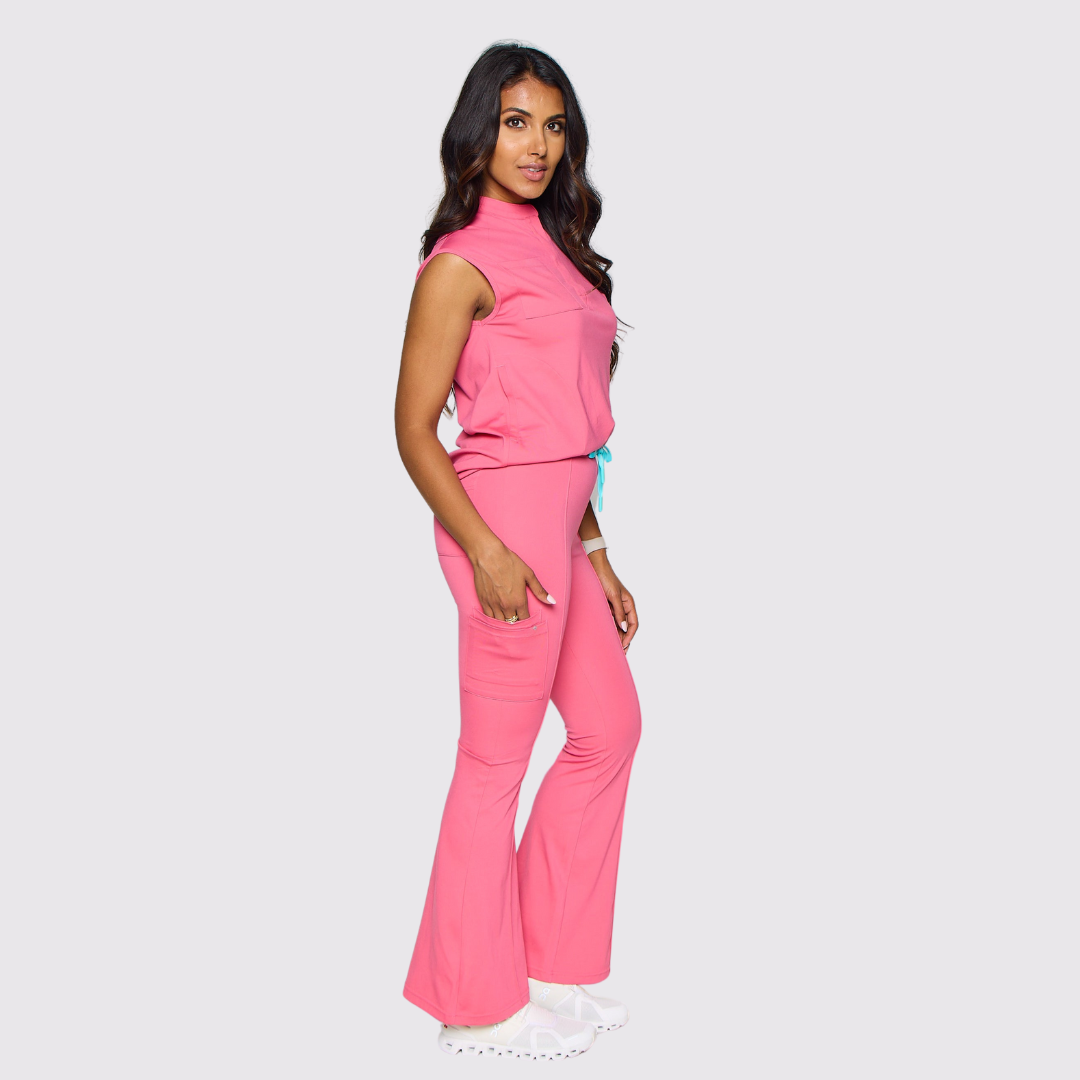 Women's Six Pockets Flared Scrub Pants