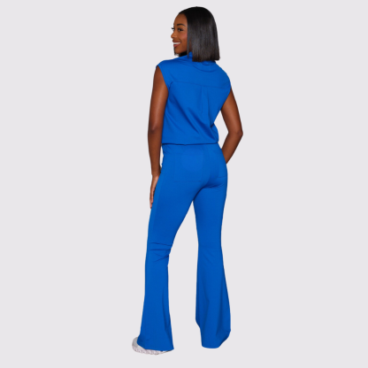 Women's Stand Collar Sleeveless Scrub Top