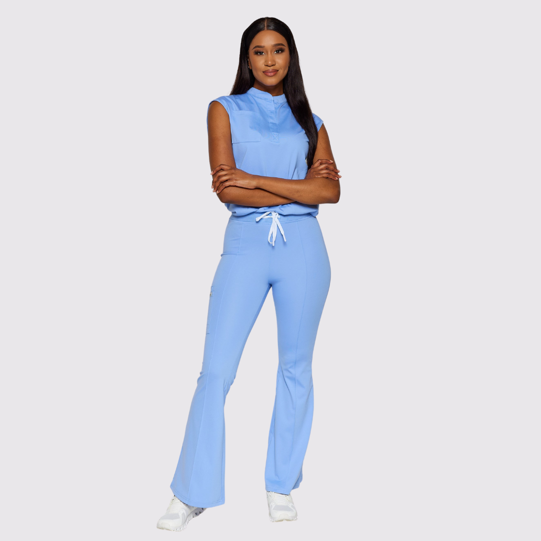 Women's Six Pockets Flared Scrub Pants