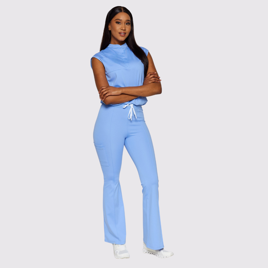 Women's Six Pockets Flared Scrub Pants