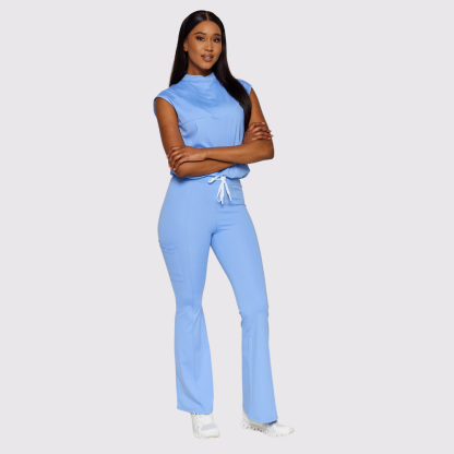 Women's Six Pockets Flared Scrub Pants