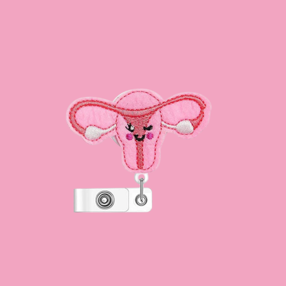 Felt Nurse Retractable Organ Design Easy Pull Scroll Badge Holder