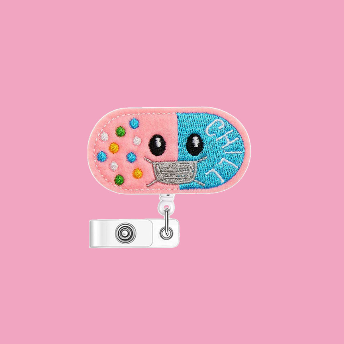 Felt Nurse Retractable Organ Design Easy Pull Scroll Badge Holder