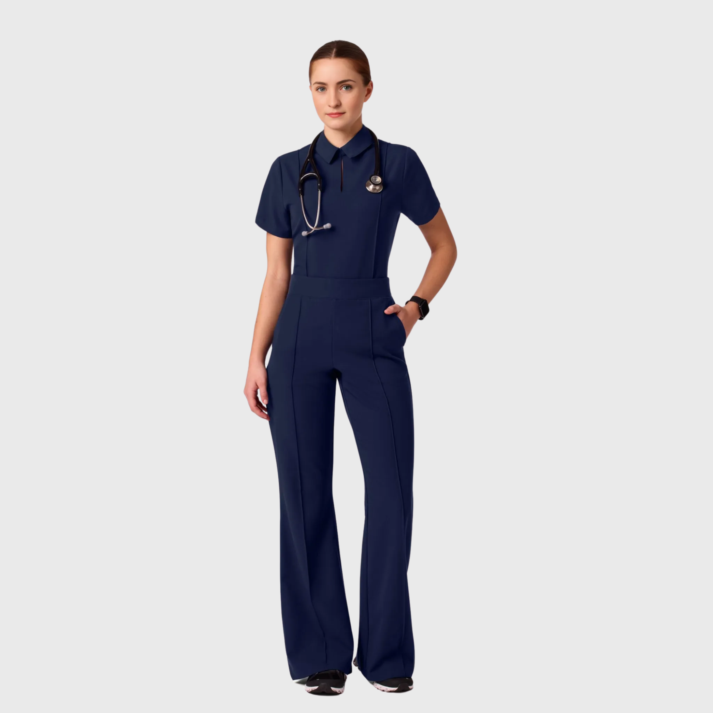 Women’s Slim Modern Polo Scrub Set JA01