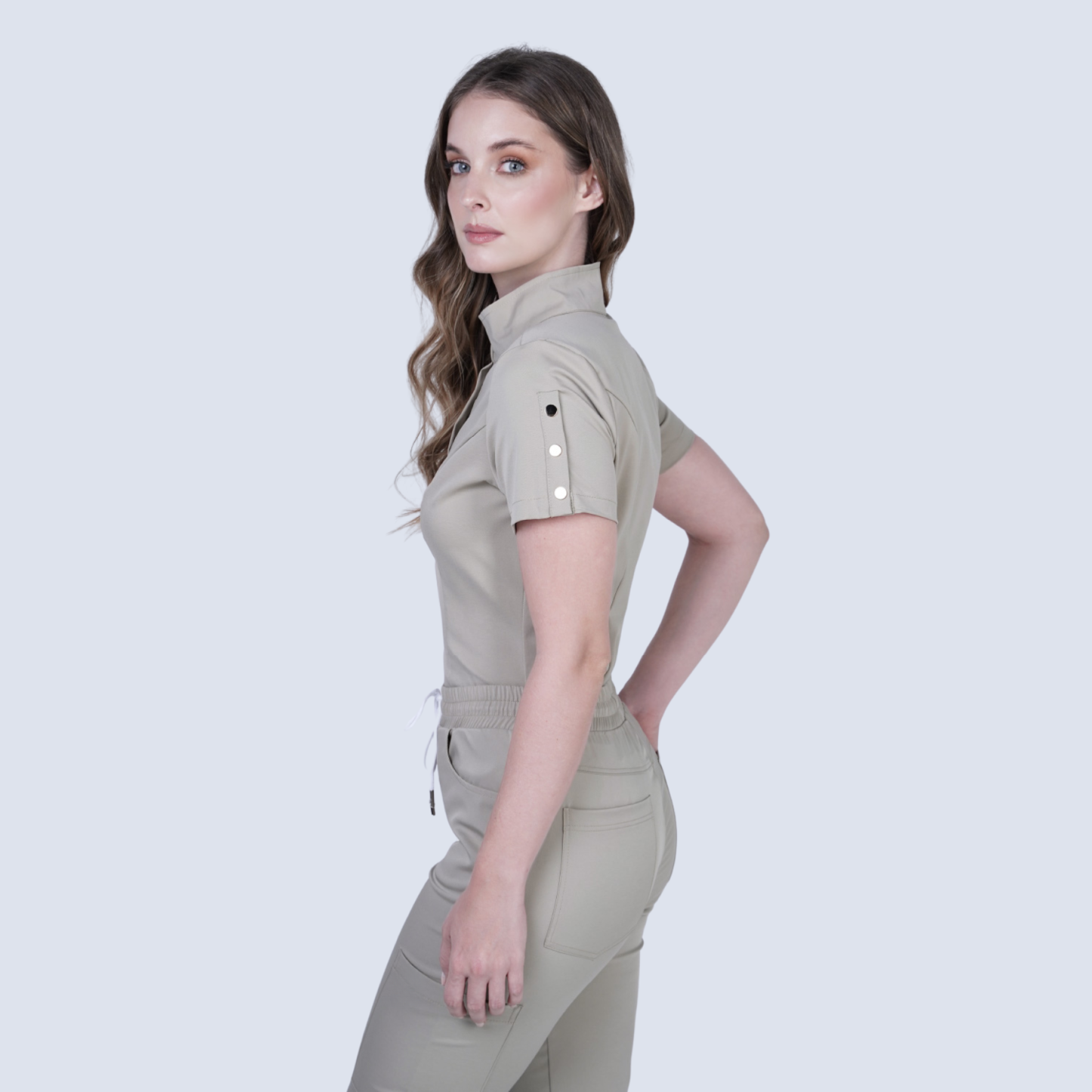 Women's Six Pockets Button Slit Hem Scrub Pant™
