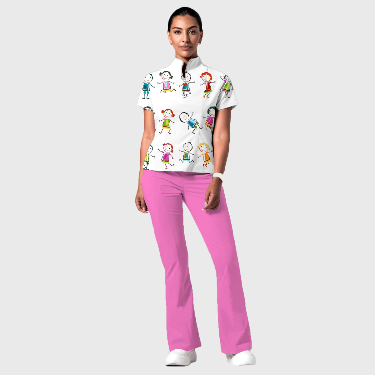 Women's Fashion Flare Leg Slim Fit Scrub Pants