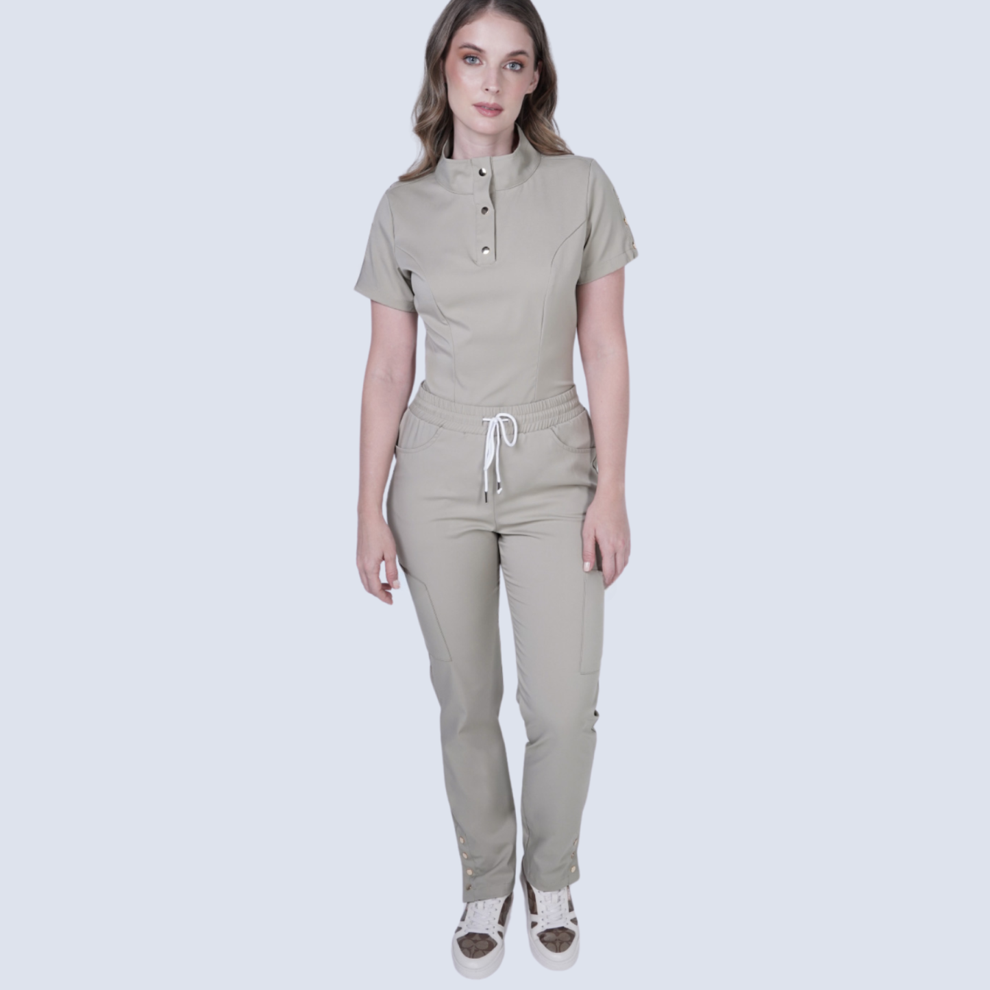 Women's Six Pockets Button Slit Hem Scrub Pant™