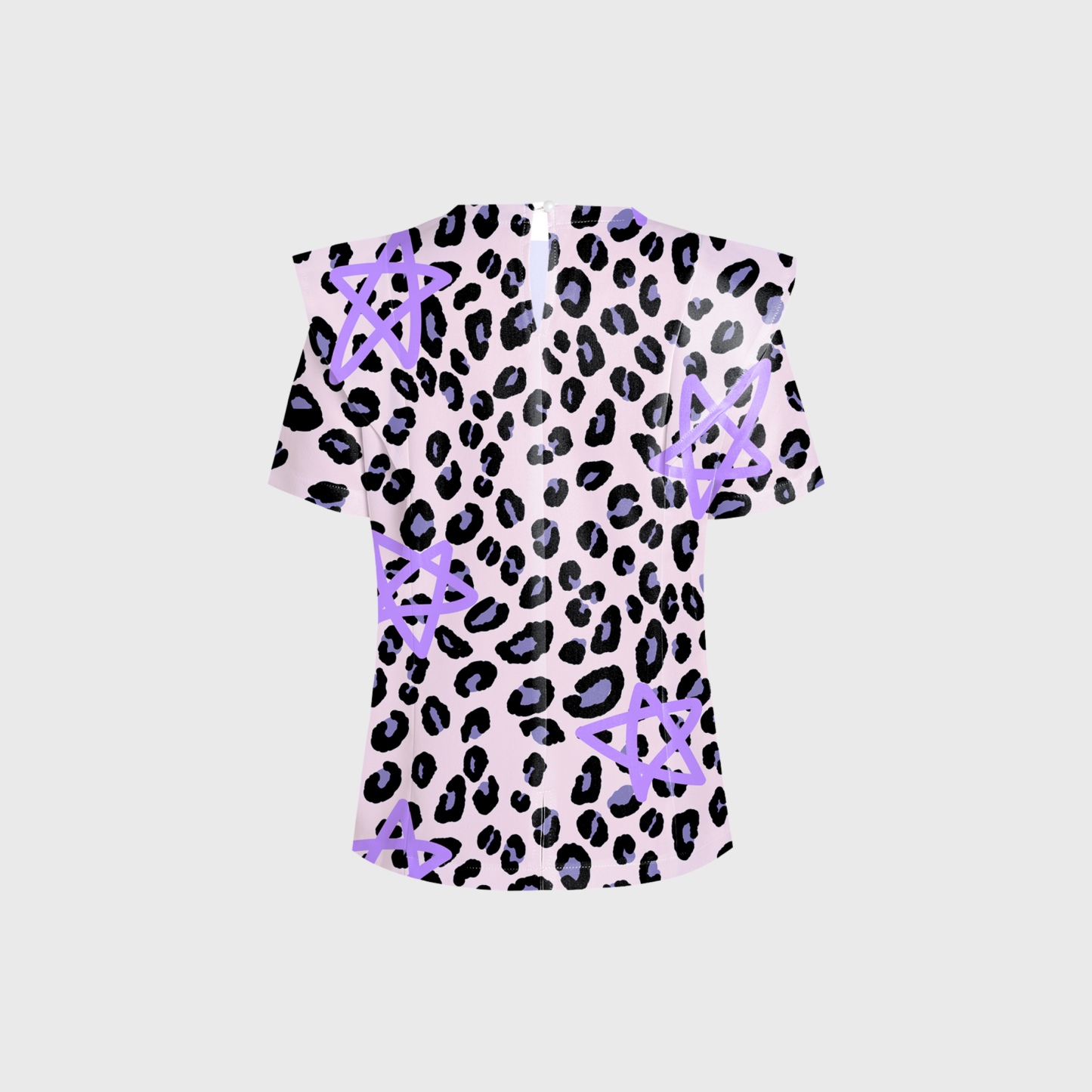 Women's Purple Star Leopard Printed Scrub Set PT03