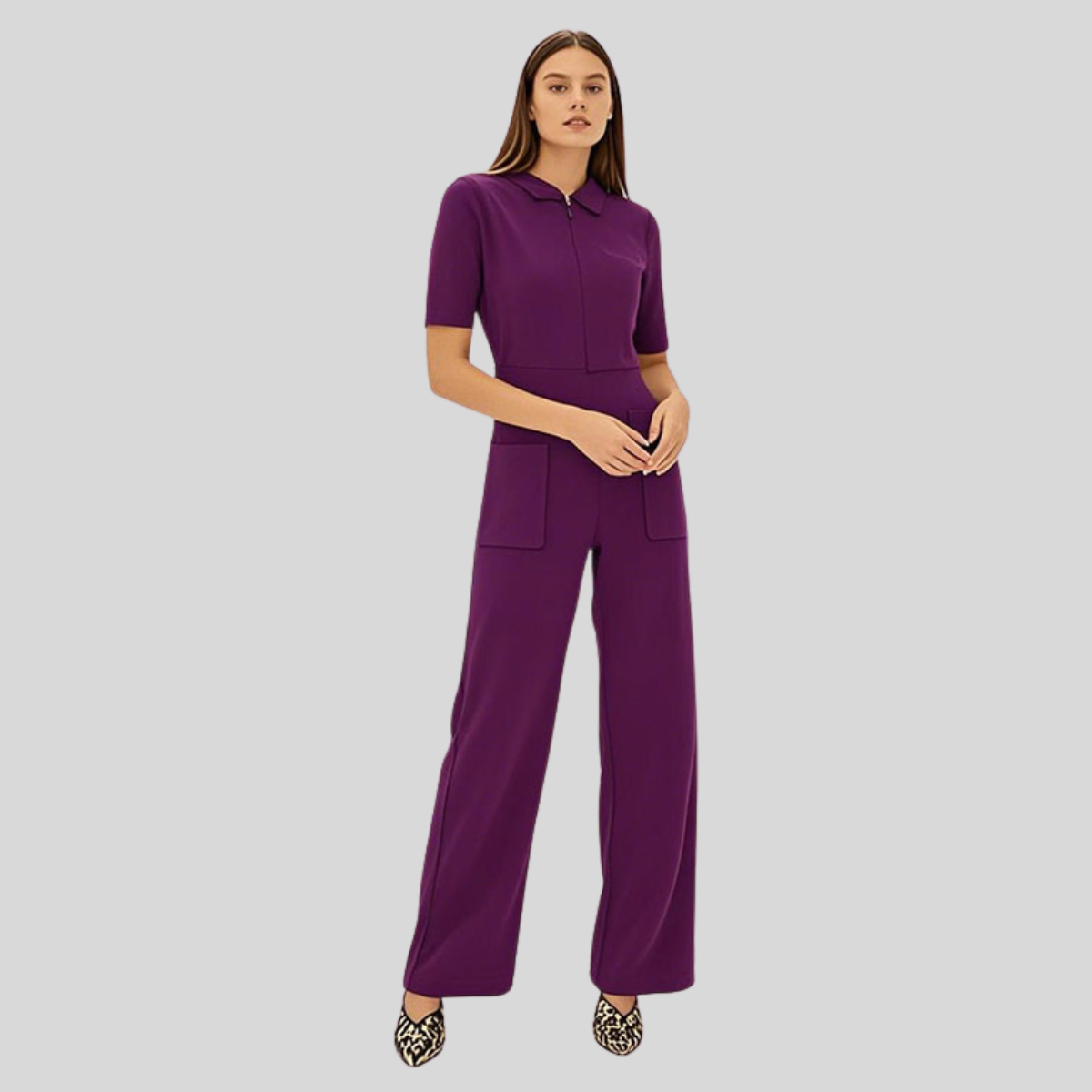 Professional and Fashionable Scrub Jumpsuit with Pockets for Female Nurse