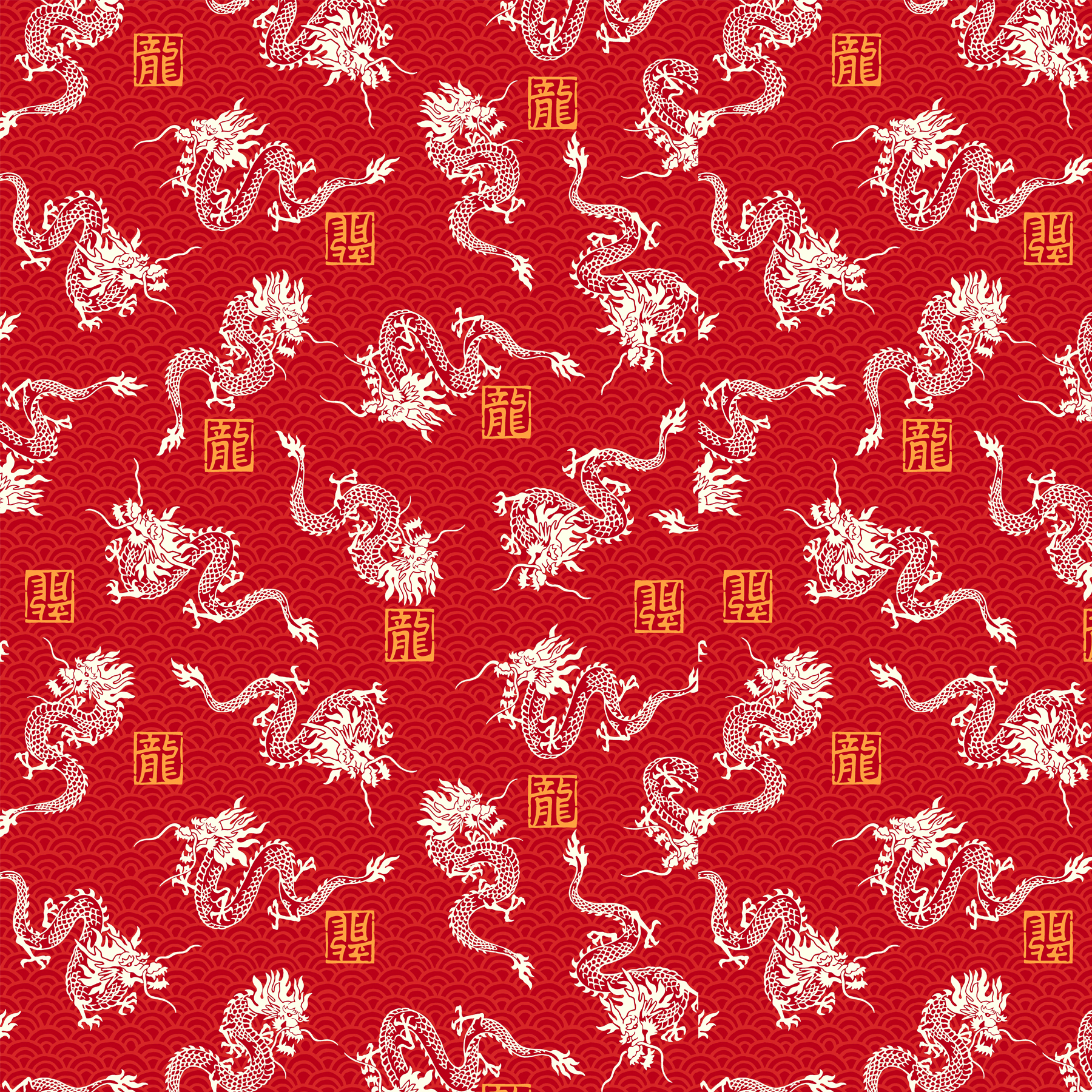 Women's Chinese Dragon Printed Scrub Set SP16