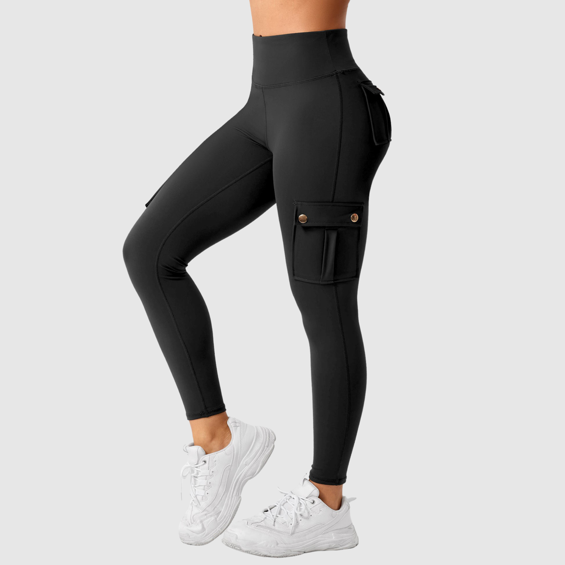 High Waist Four Utility Pockets Tight Cargo Yoga Pants