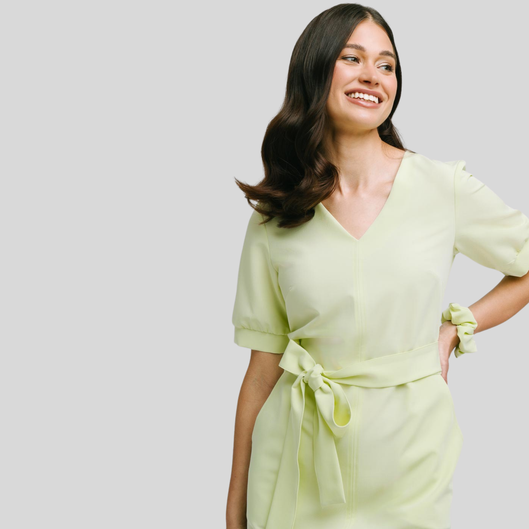 Medical Fashion Bow Waist Scrub Dress