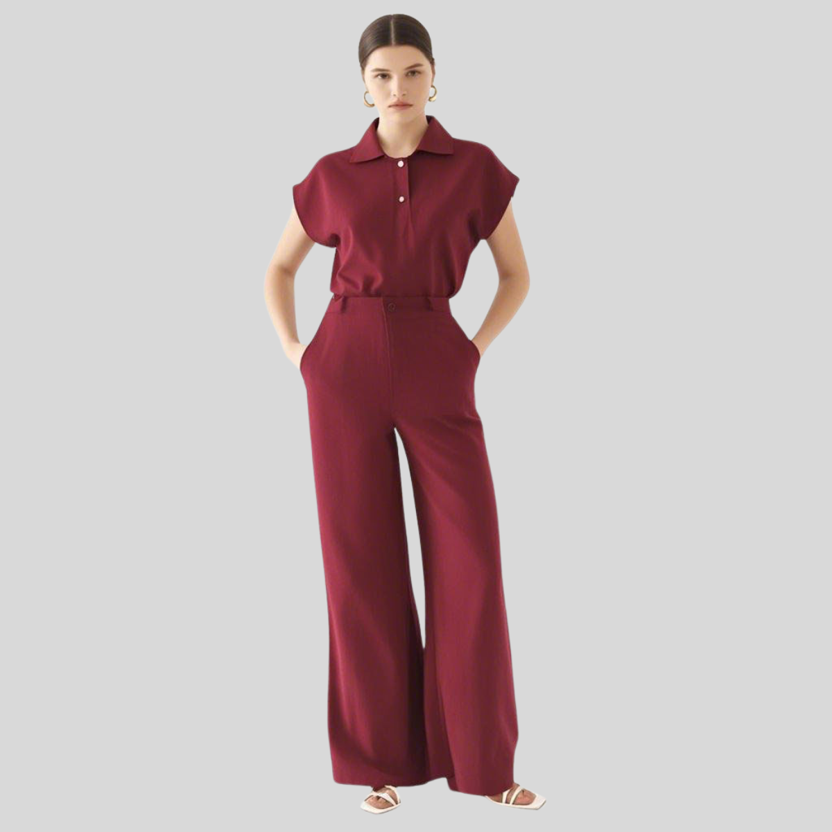 Female Nurse Collared Scrub Top