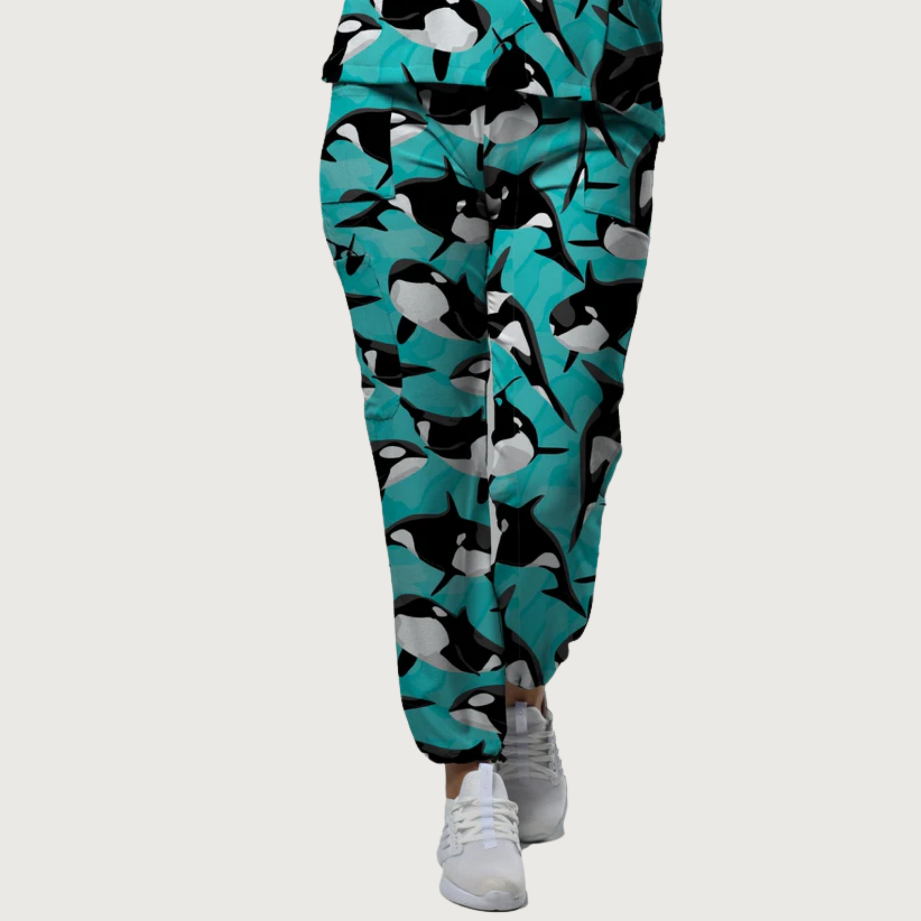 Women's Walter the Whale Cuffed Scrub Pants
