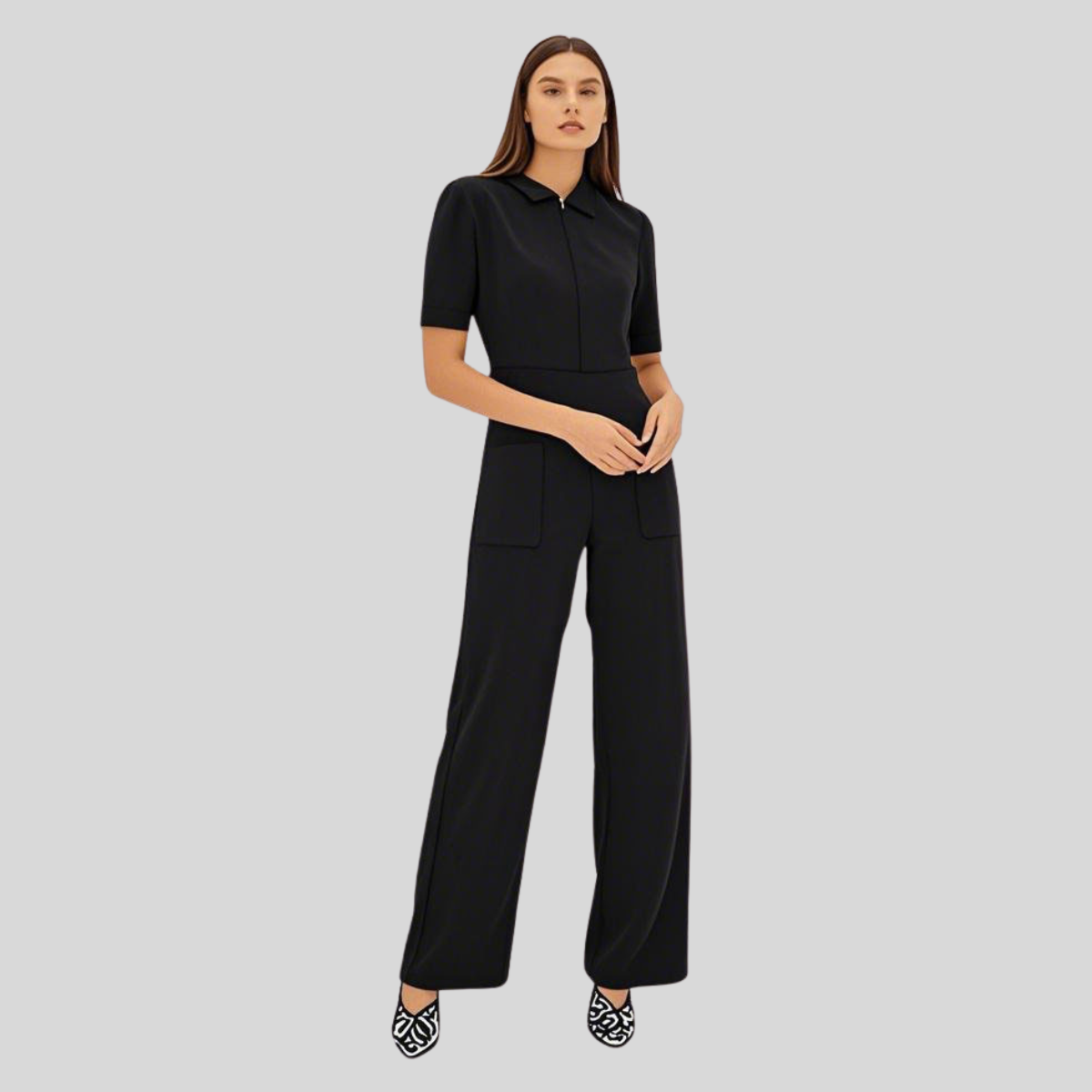 Professional and Fashionable Scrub Jumpsuit with Pockets for Female Nurse