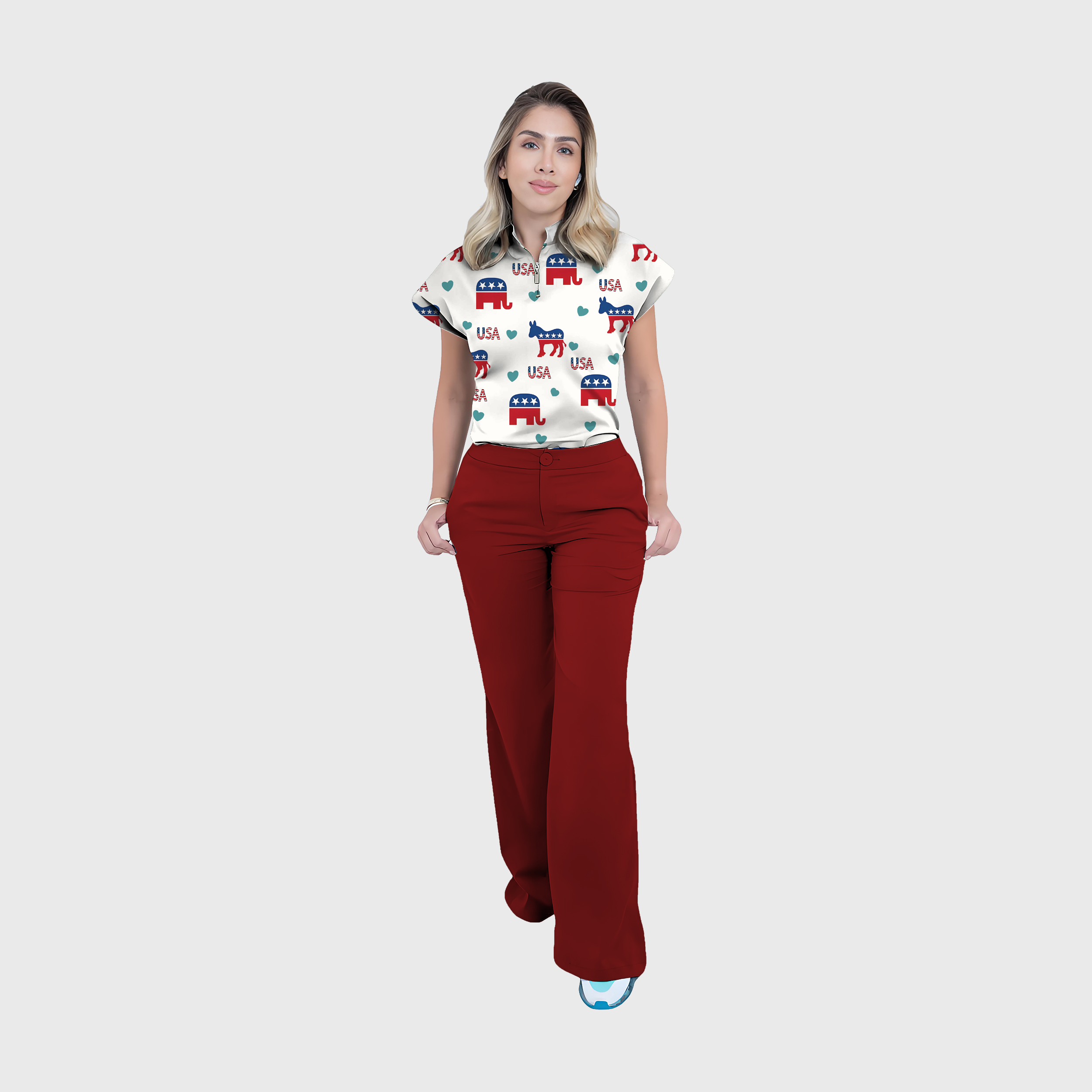 Women's Independence Day Graphics Scrub Set ST6248