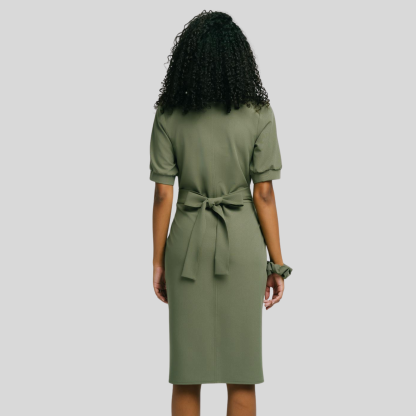 Medical Fashion Bow Waist Scrub Dress