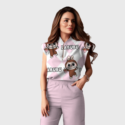 Women's Half Zip Slim Fit Scrub Top