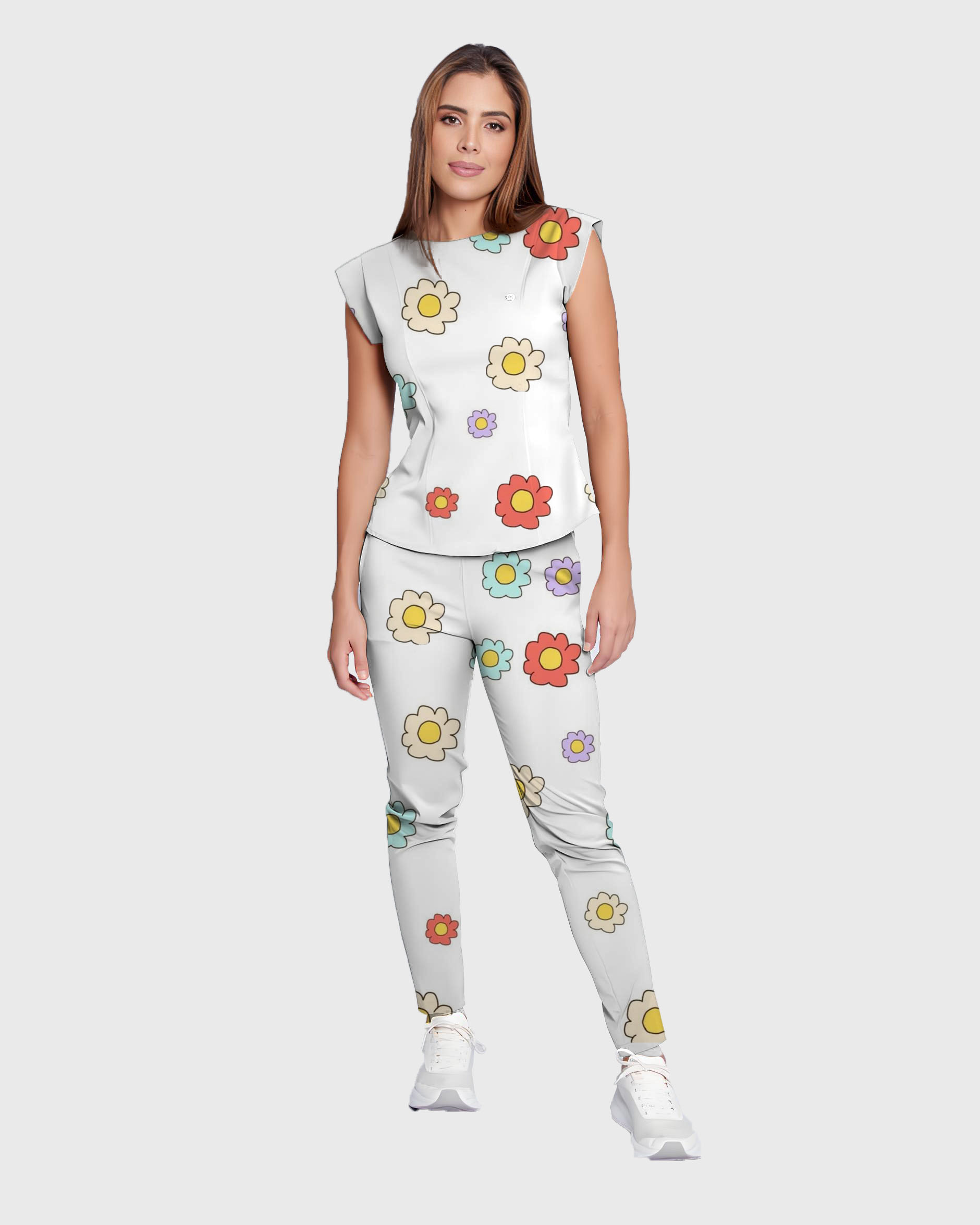 Women's Cute Floral Scrub Set ST6193