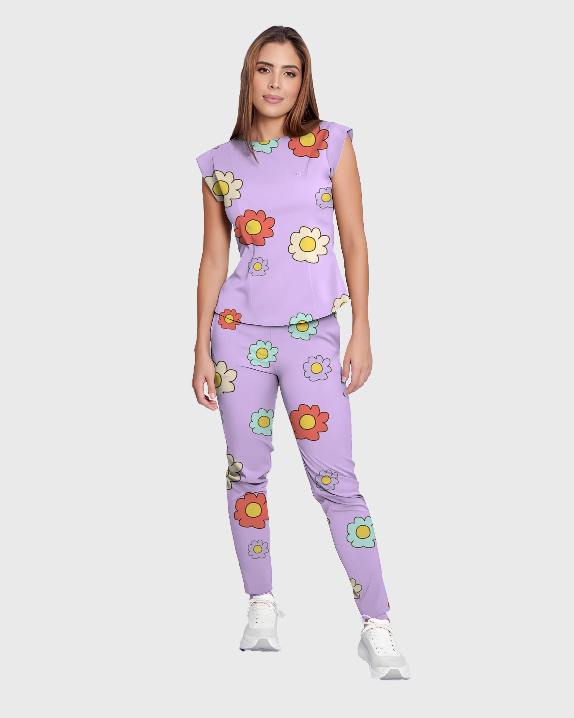 Women's Cute Floral Scrub Set ST6193