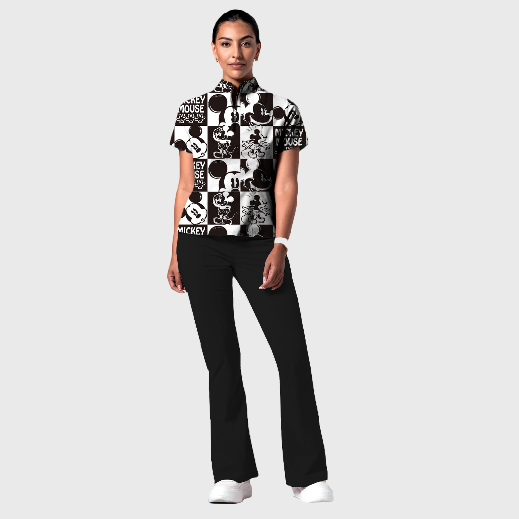 Women's Smiley Face Pattern Scrub Set SP21