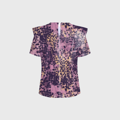 Women's Purple Leopard Printed Scrub Set PT04