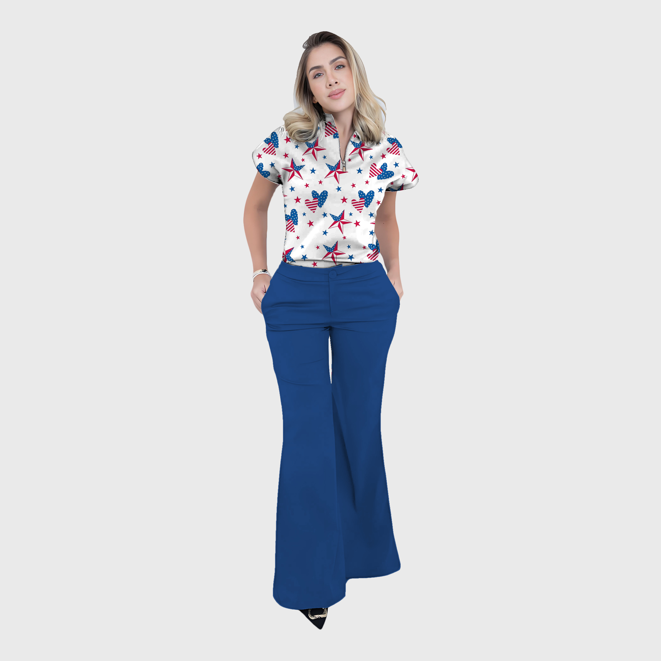Women's Independence Day Graphics Scrub Set ST62410
