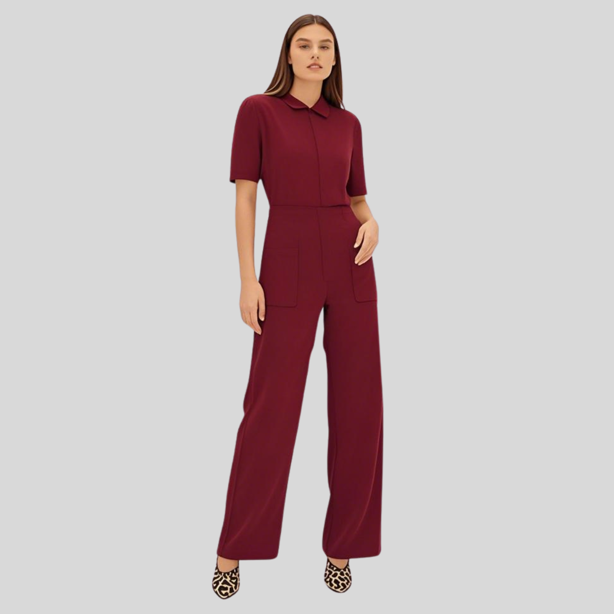 Professional and Fashionable Scrub Jumpsuit with Pockets for Female Nurse