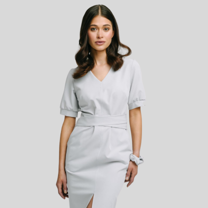 Medical Fashion Bow Waist Scrub Dress