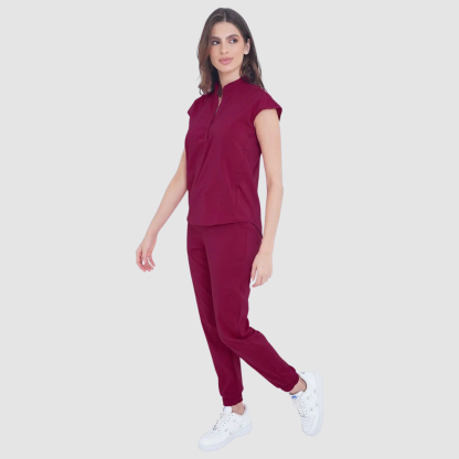 Female Nurse Straight-Leg Hand-Wiping Scrub Pants
