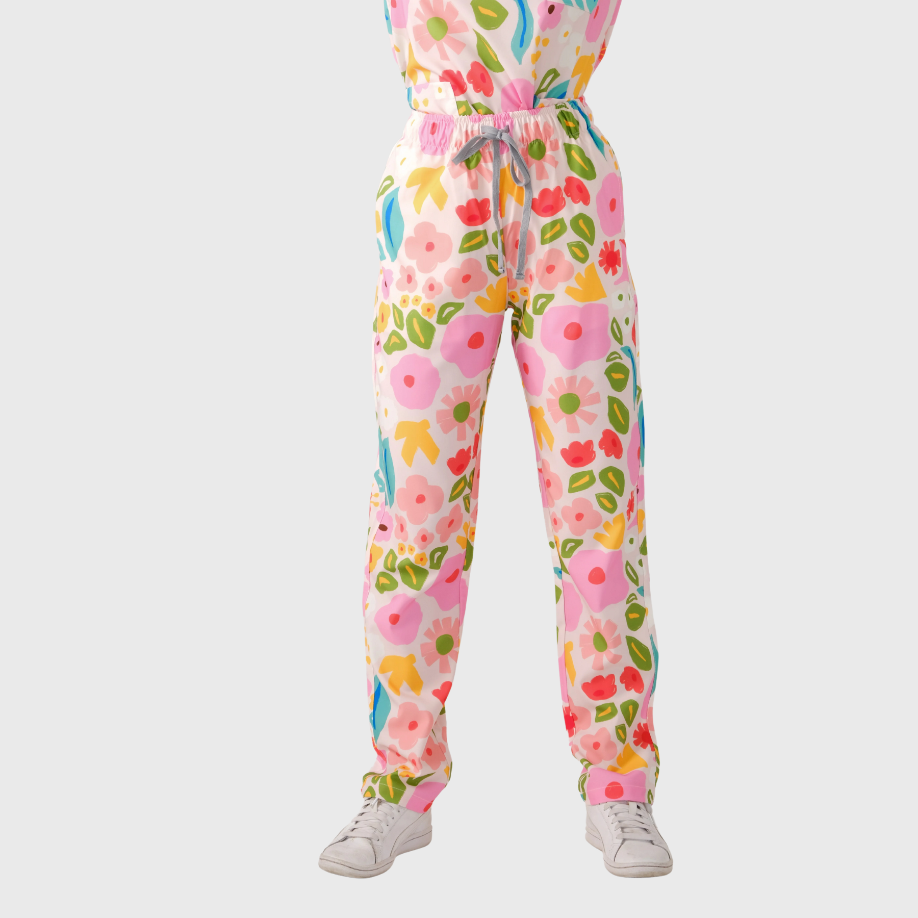Women's 3-Pocket Summer Garden Print Scrub Pants