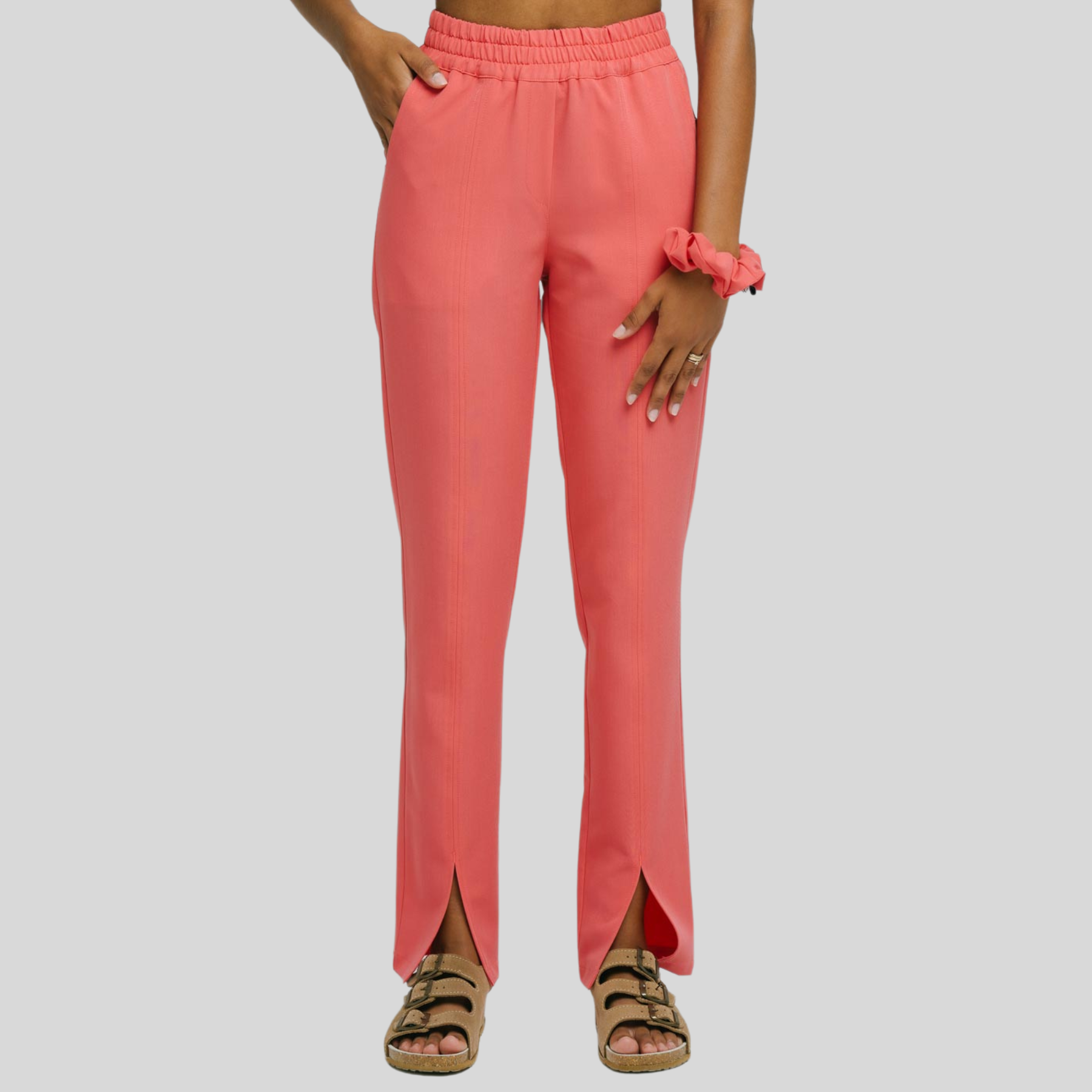 Comfortable High Waist Split Scrub Pants