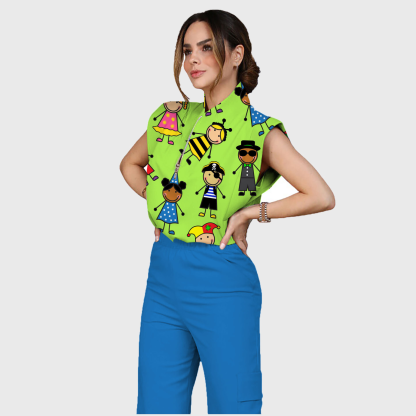 Women's Half Zip Slim Fit Scrub Top