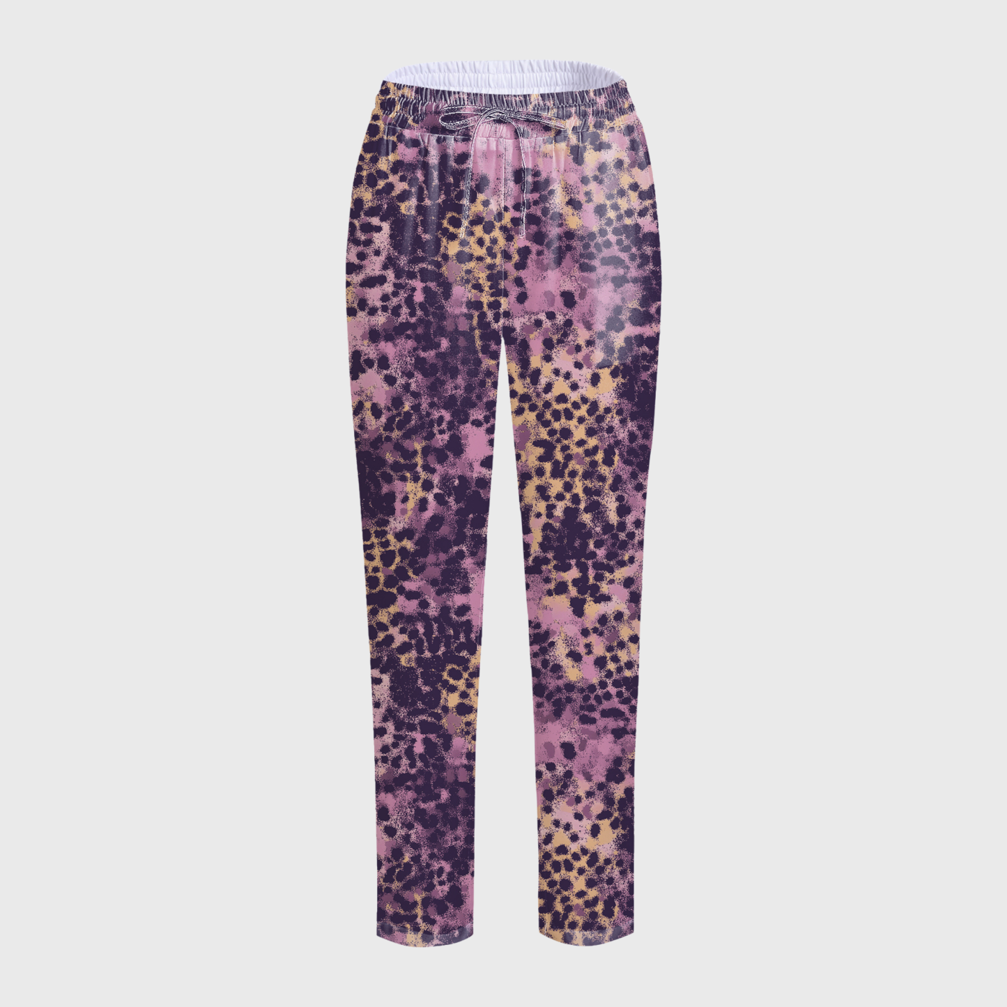 Women's Purple Leopard Printed Scrub Set PT04
