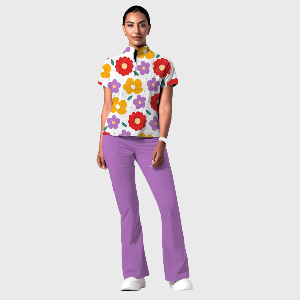 Women's Fashion Flare Leg Slim Fit Scrub Pants