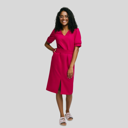 Medical Fashion Bow Waist Scrub Dress