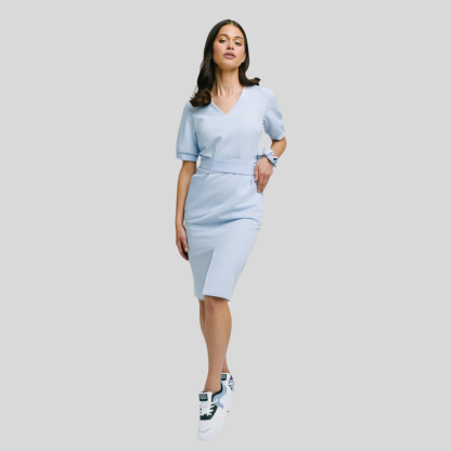 Medical Fashion Bow Waist Scrub Dress