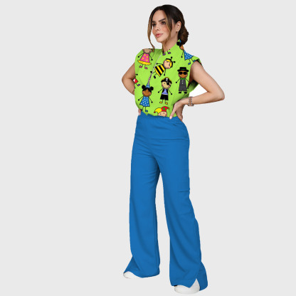Women's Double Pocket Slit Cargo Pants