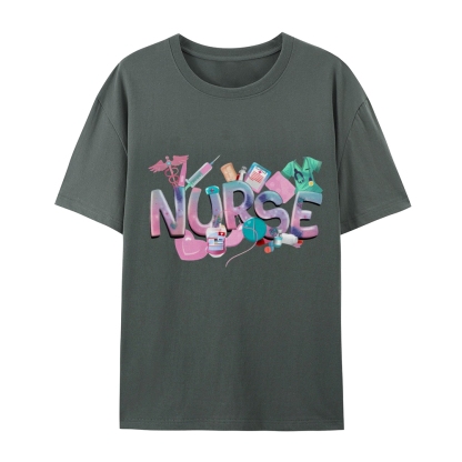 Cute Nurse Heart Cotton T-Shirt