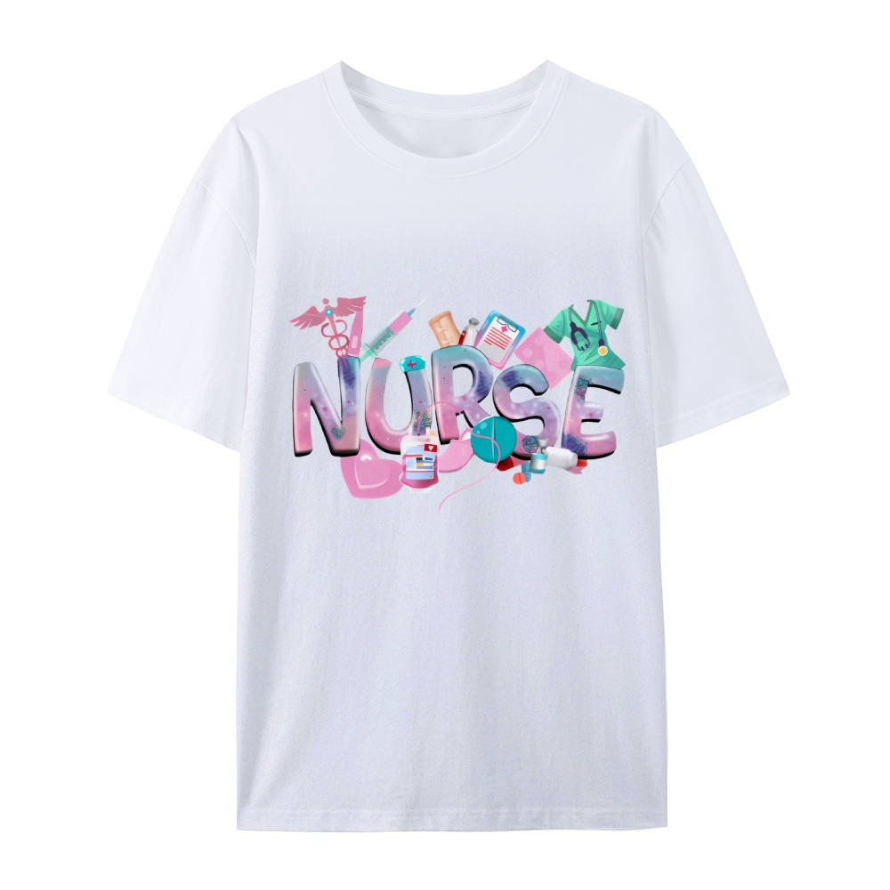 Cute Nurse Heart Cotton T-Shirt