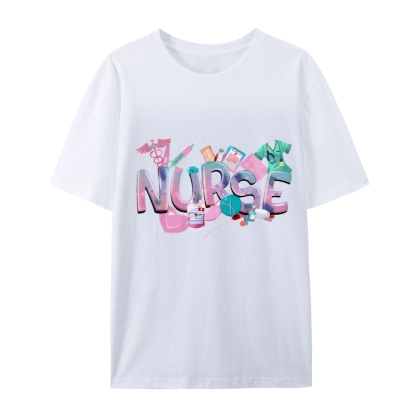 Cute Nurse Heart Cotton T-Shirt
