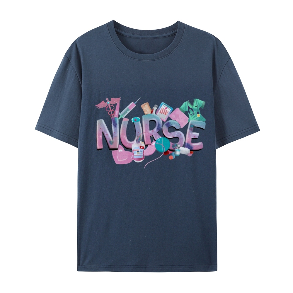 Cute Nurse Heart Cotton T-Shirt