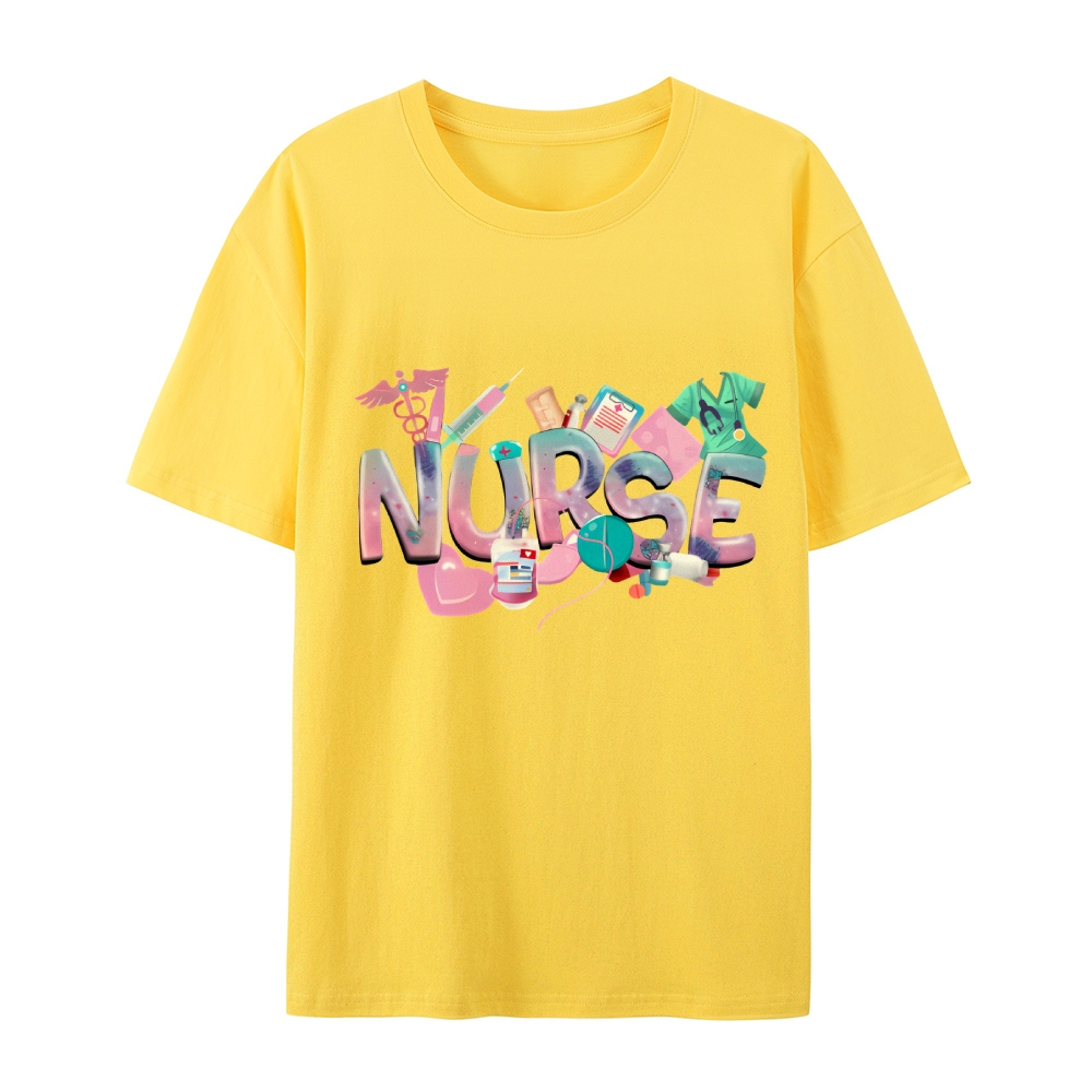 Cute Nurse Heart Cotton T-Shirt