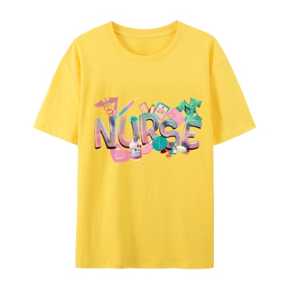 Cute Nurse Heart Cotton T-Shirt