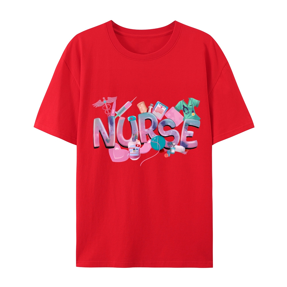 Cute Nurse Heart Cotton T-Shirt