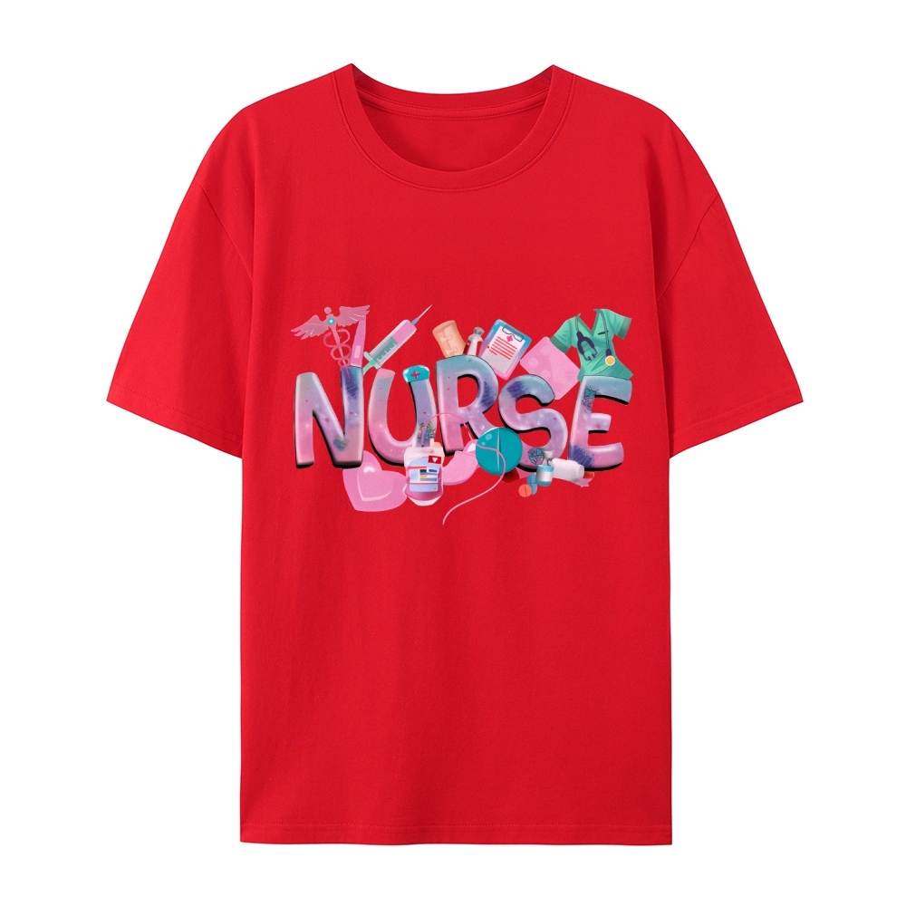 Cute Nurse Heart Cotton T-Shirt