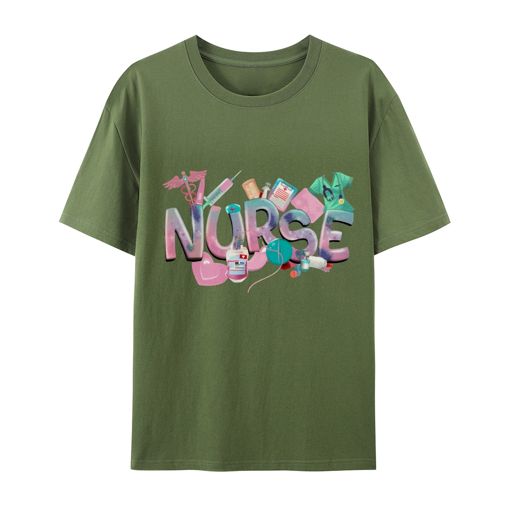 Cute Nurse Heart Cotton T-Shirt